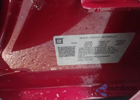 2020 Chevrolet Malibu Fwd Rs z USA, uszkodzony, nr VIN 1G1ZG5ST9LF116833